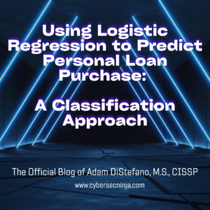 Blue lines with the blog title Using Logistic Regression to Predict Personal Loan Purchase: A Classification Approach